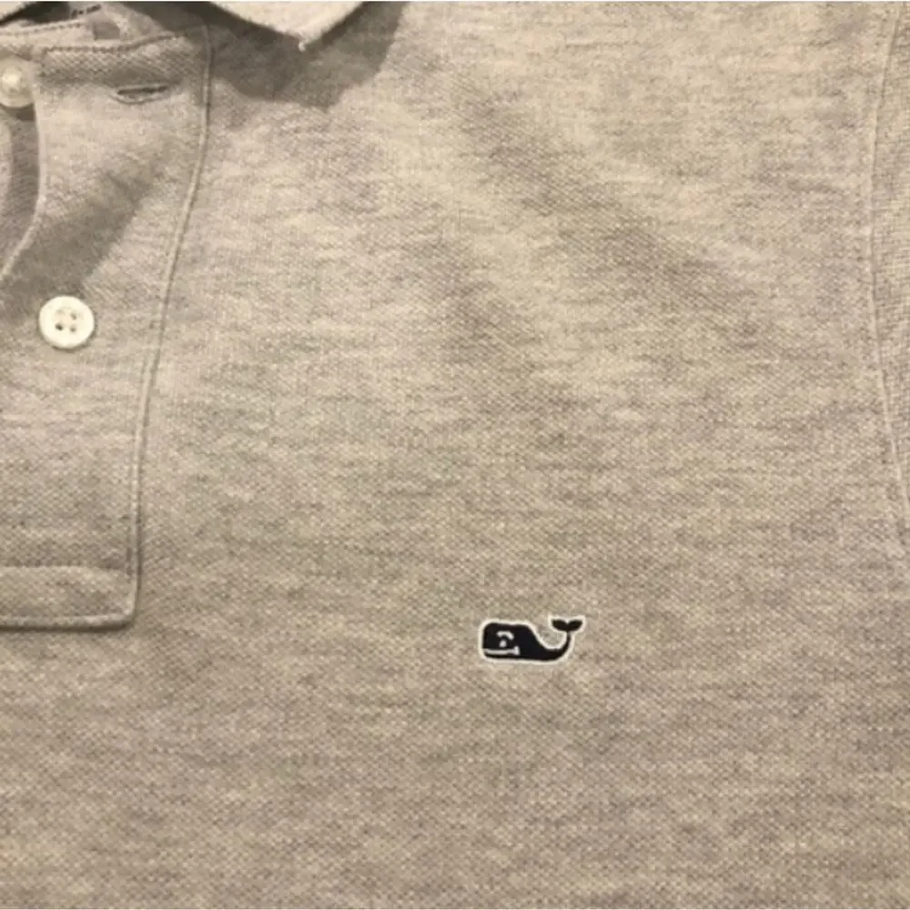 Vineyard Vines Youth XL Gray Pique Cotton Polo